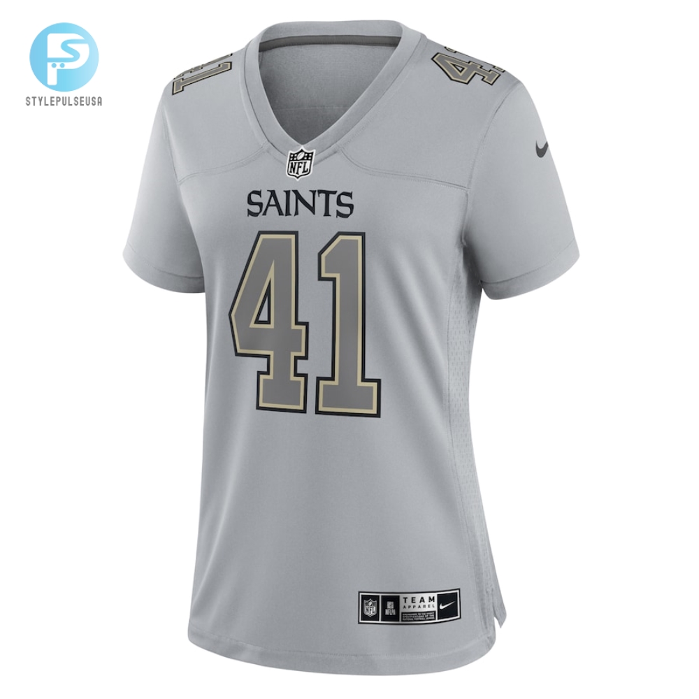 Womens New Orleans Saints Alvin Kamara Nike Gray Atmosphere Fashion Game Jersey 
