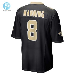 Mens New Orleans Saints Archie Manning Nike Black Retired Player Game Jersey stylepulseusa 1 2