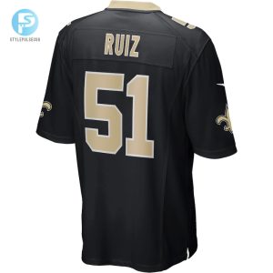 Mens New Orleans Saints Cesar Ruiz Nike Black Game Jersey stylepulseusa 1 2