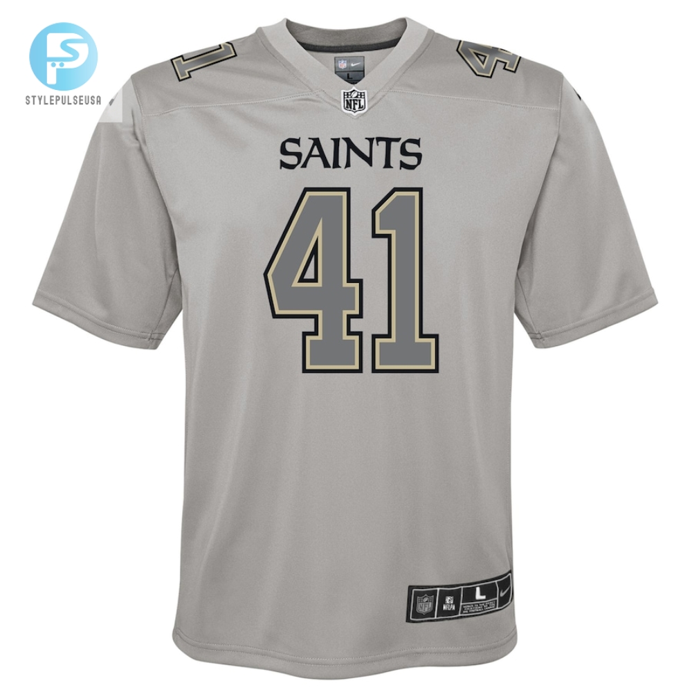 Youth New Orleans Saints Alvin Kamara Nike Gray Atmosphere Game Jersey 