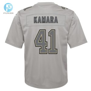 Youth New Orleans Saints Alvin Kamara Nike Gray Atmosphere Game Jersey stylepulseusa 1 2