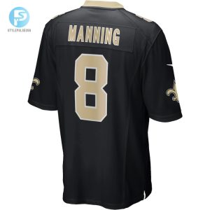 Mens New Orleans Saints Archie Manning Nike Black Game Retired Player Jersey stylepulseusa 1 2