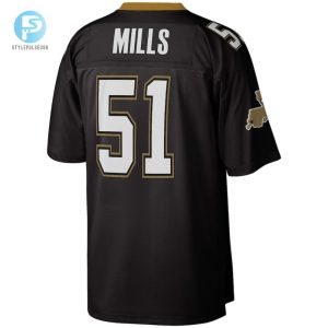 Mens New Orleans Saints Sam Mills Mitchell Ness Black Legacy Replica Jersey stylepulseusa 1 2
