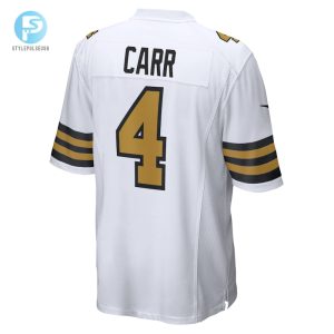 Mens New Orleans Saints Derek Carr Nike White Alternate Game Jersey stylepulseusa 1 2