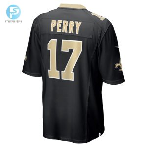 Mens New Orleans Saints A.T. Perry Nike Black Team Game Jersey stylepulseusa 1 2