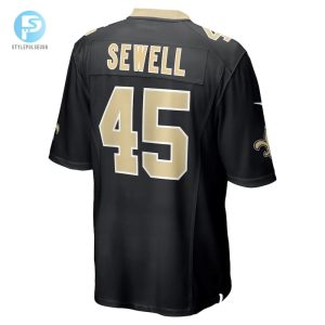 Mens New Orleans Saints Nephi Sewell Nike Black Game Player Jersey stylepulseusa 1 2