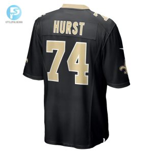 Mens New Orleans Saints James Hurst Nike Black Game Jersey stylepulseusa 1 2