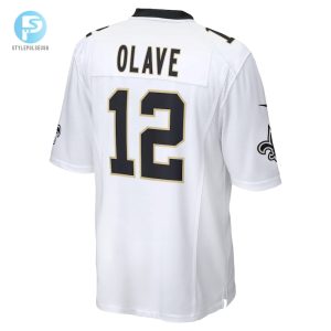 Mens New Orleans Saints Chris Olave Nike White Game Player Jersey stylepulseusa 1 2