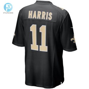 Mens New Orleans Saints Deonte Harris Nike Black Game Player Jersey stylepulseusa 1 2