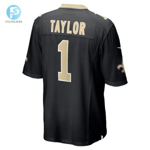 Mens New Orleans Saints Alontae Taylor Nike Black Team Game Jersey stylepulseusa 1 2