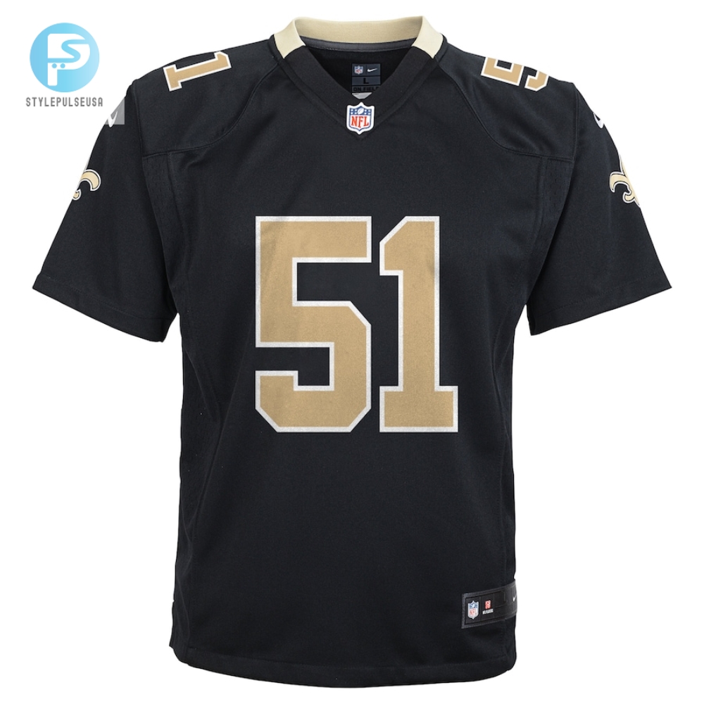 Youth New Orleans Saints Sam Mills Nike Black Retired Game Jersey 