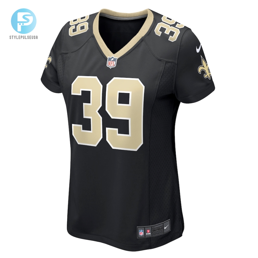 Womens New Orleans Saints Damarcus Fields Nike Black Game Player Jersey 