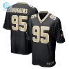 Mens New Orleans Saints Albert Huggins Nike Black Player Game Jersey stylepulseusa 1