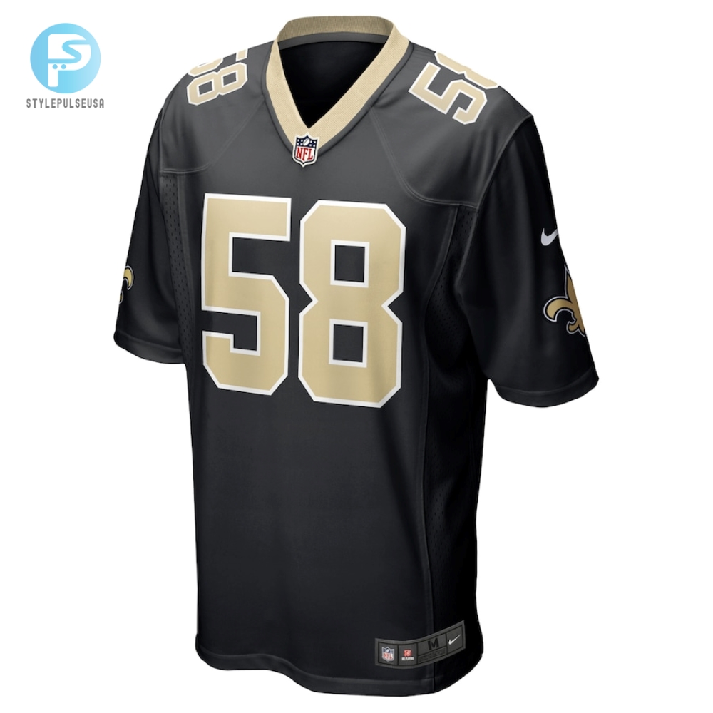 Mens New Orleans Saints Eric Wilson Nike Black Game Player Jersey 