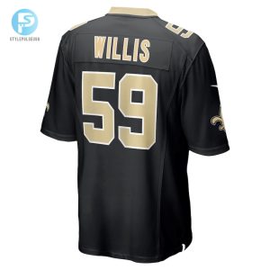 Mens New Orleans Saints Jordan Willis Nike Black Team Game Jersey stylepulseusa 1 2