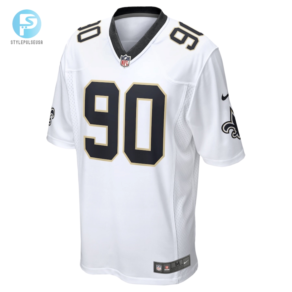 Mens New Orleans Saints Bryan Bresee Nike White Game Jersey 