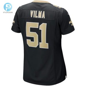 Womens New Orleans Saints Jonathan Vilma Nike Black Game Retired Player Jersey stylepulseusa 1 2