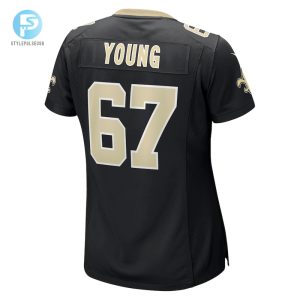 Womens New Orleans Saints Landon Young Nike Black Game Jersey stylepulseusa 1 5