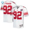 Mens New York Giants 2007 Michael Strahan Mitchell Ness White Authentic Throwback Retired Player Jersey stylepulseusa 1