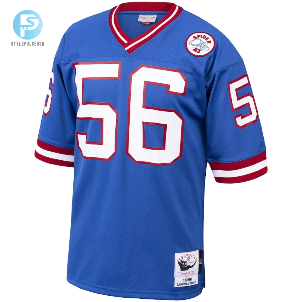 Mens New York Giants 1986 Lawrence Taylor Mitchell  Ness Royal Authentic Throwback Retired Player Jersey 