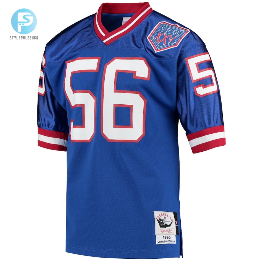 Mens New York Giants 1990 Lawrence Taylor Mitchell  Ness Royal Authentic Throwback Retired Player Jersey 