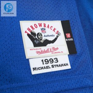 Mens New York Giants 1993 Michael Strahan Mitchell Ness Royal Authentic Throwback Retired Player Jersey stylepulseusa 1 4