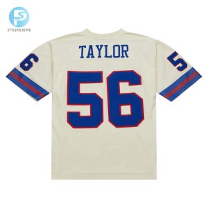 Mens New York Giants Lawrence Taylor Mitchell Ness Cream Chainstitch Legacy Jersey stylepulseusa 1 2