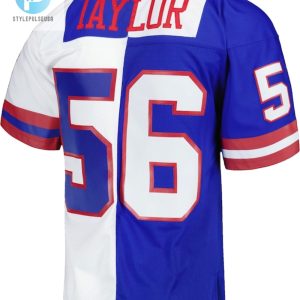 Mens New York Giants Lawrence Taylor Mitchell Ness Royalwhite 1986 Split Legacy Replica Jersey stylepulseusa 1 2