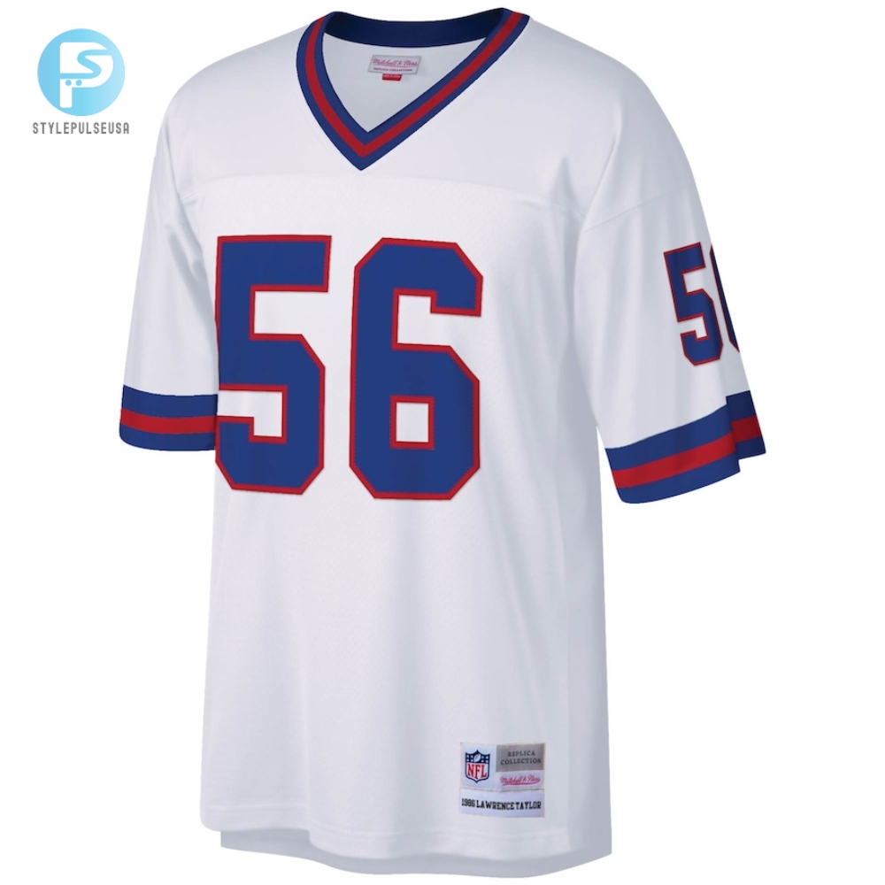 Mens New York Giants Lawrence Taylor Mitchell  Ness White Legacy Replica Jersey 
