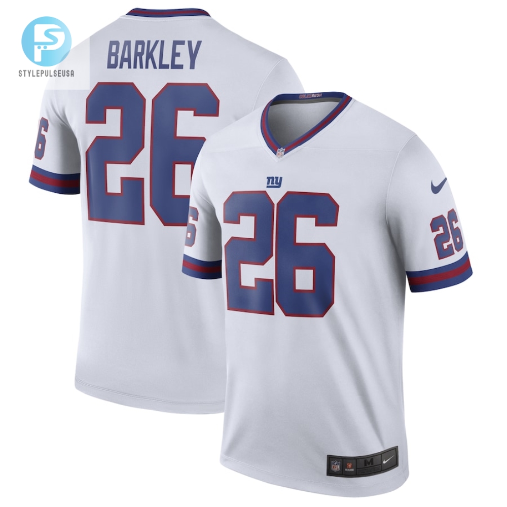 Mens New York Giants Nike Saquon Barkley White Color Rush Legend Jersey stylepulseusa 1