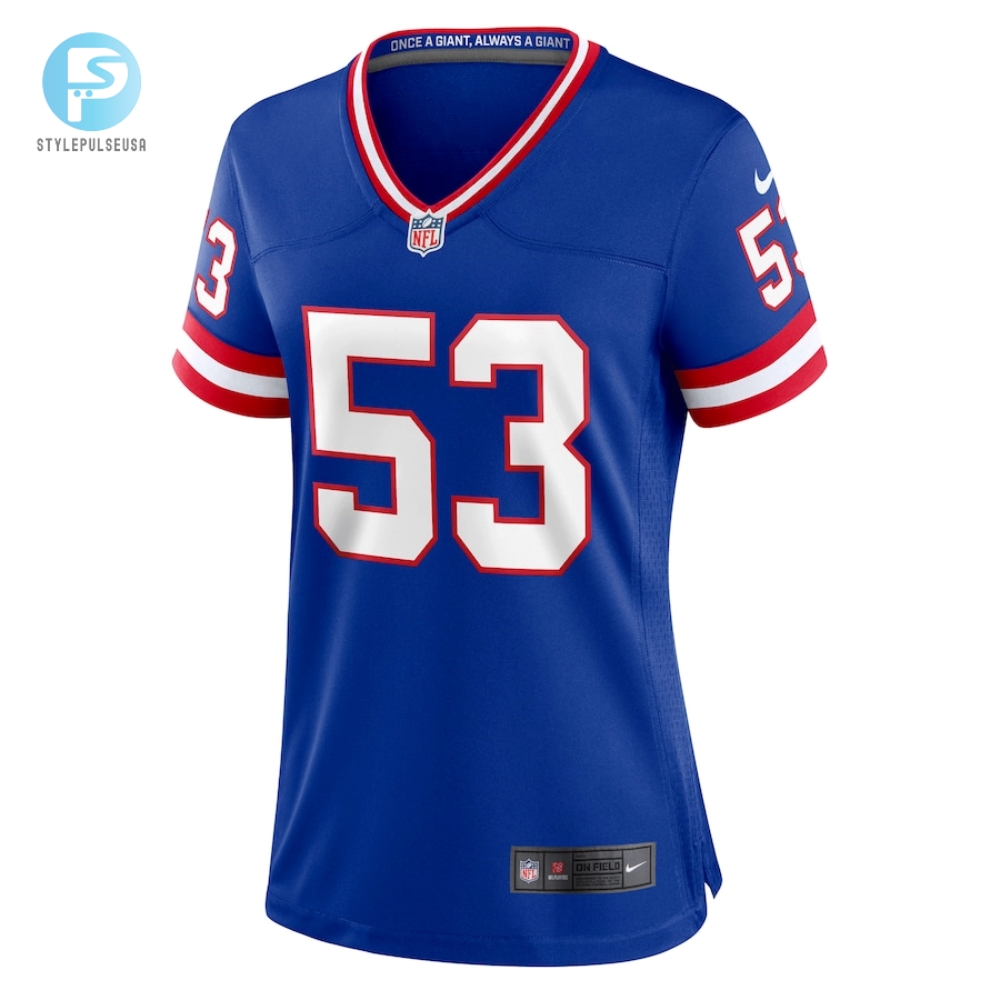 Womens New York Giants Harry Carson Nike Royal Classic Retired Player Game Jersey 