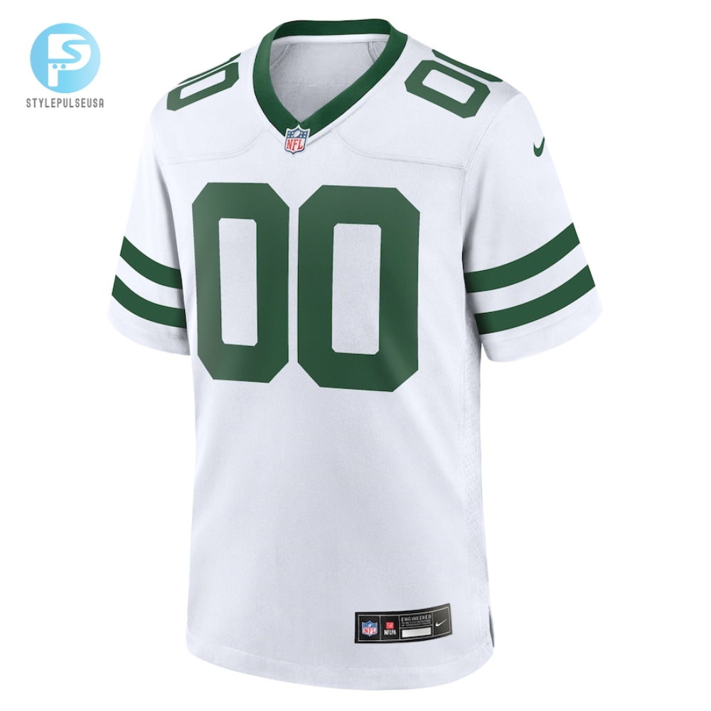 Mens New York Jets Nike White Legacy Custom Game Jersey 