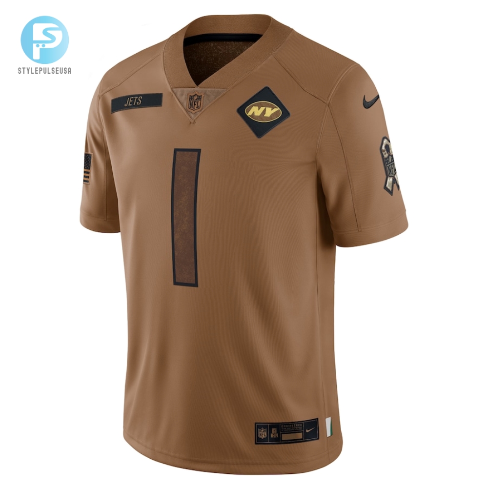 Mens New York Jets Ahmad Sauce Gardner Nike Brown 2023 Salute To Service Limited Jersey 