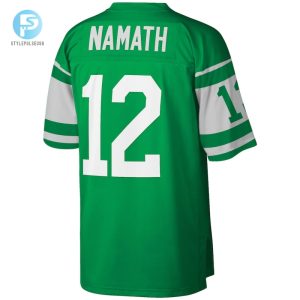 Mens New York Jets Joe Namath Mitchell Ness Kelly Green Legacy Replica Jersey stylepulseusa 1 2