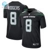 Mens New York Jets Aaron Rodgers Nike Black Game Jersey stylepulseusa 1