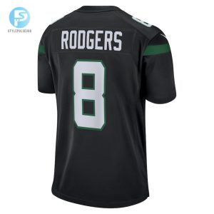 Mens New York Jets Aaron Rodgers Nike Black Game Jersey stylepulseusa 1 2