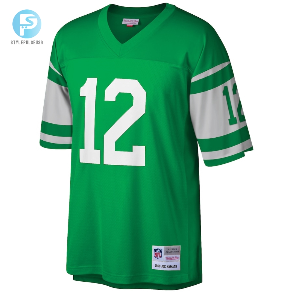 Mens New York Jets Joe Namath Mitchell  Ness Green Big  Tall 1968 Retired Player Replica Jersey 