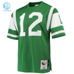 Mens New York Jets 1968 Joe Namath Mitchell Ness Green Authentic Throwback Retired Player Jersey stylepulseusa 1 1