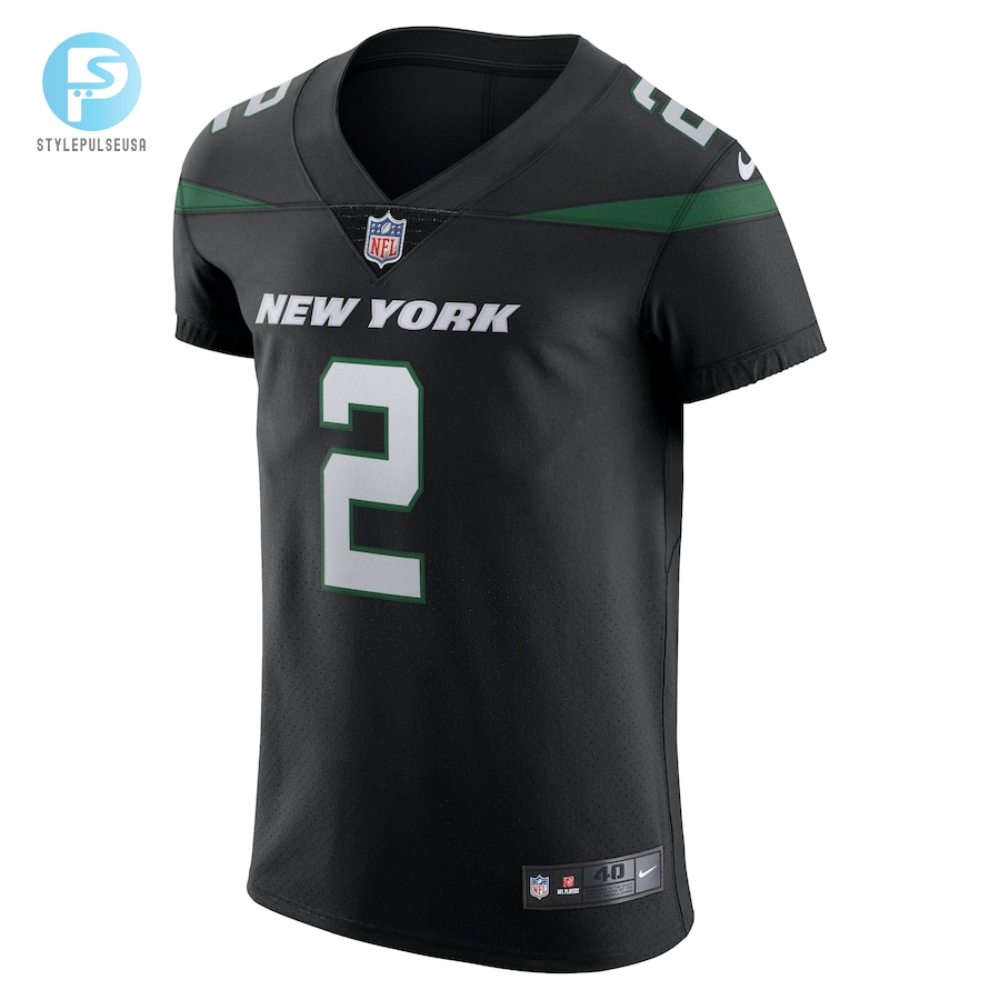 Mens New York Jets Zach Wilson Nike Stealth Black Vapor Elite Jersey 
