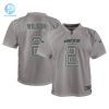 Youth New York Jets Zach Wilson Nike Gray Atmosphere Game Jersey stylepulseusa 1