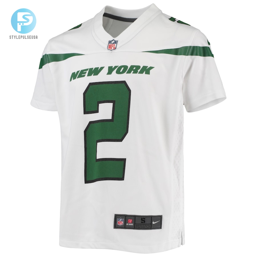 Youth New York Jets Zach Wilson Nike White Game Jersey 