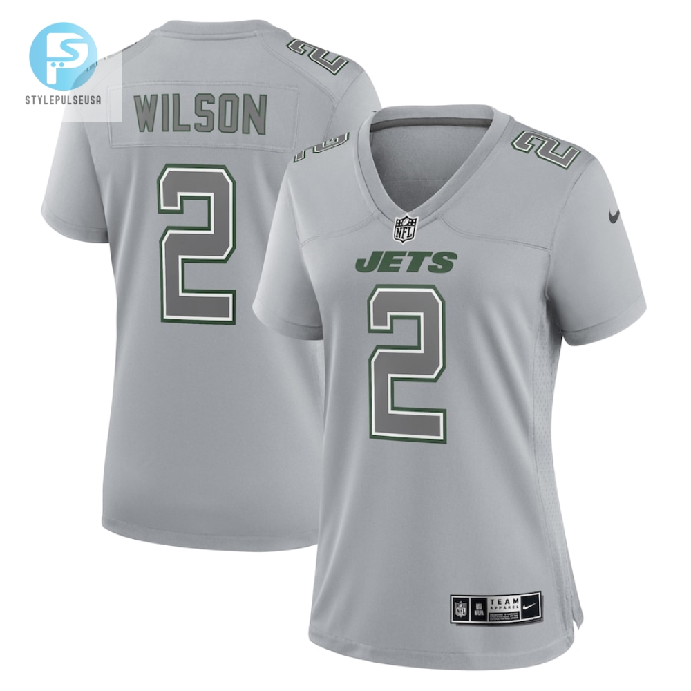 Womens New York Jets Zach Wilson Nike Gray Atmosphere Fashion Game Jersey stylepulseusa 1
