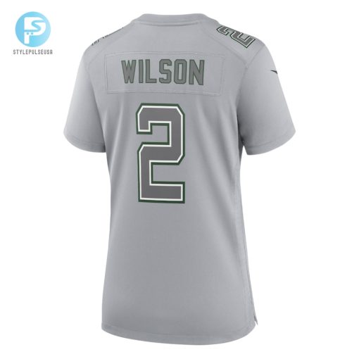 Womens New York Jets Zach Wilson Nike Gray Atmosphere Fashion Game Jersey stylepulseusa 1 2