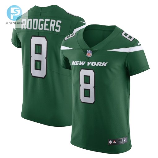 Mens New York Jets Aaron Rodgers Nike Gotham Green Alternate Vapor F.U.S.E. Elite Jersey stylepulseusa 1 3