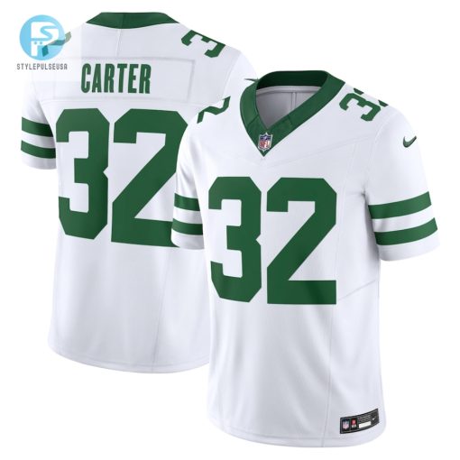 Mens New York Jets Michael Carter Nike White Vapor F.U.S.E. Limited Jersey stylepulseusa 1