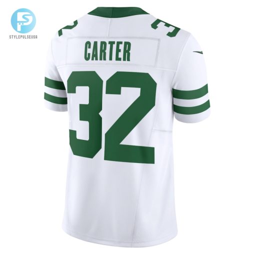 Mens New York Jets Michael Carter Nike White Vapor F.U.S.E. Limited Jersey stylepulseusa 1 2