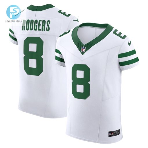 Mens New York Jets Aaron Rodgers Nike White Alternate Vapor F.U.S.E. Elite Jersey stylepulseusa 1 3