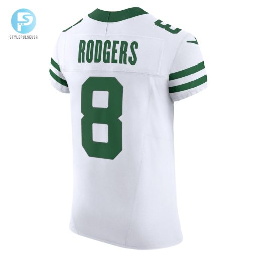 Mens New York Jets Aaron Rodgers Nike White Alternate Vapor F.U.S.E. Elite Jersey stylepulseusa 1 5