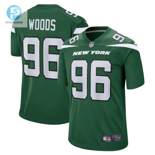 Mens New York Jets Al Woods Nike Gotham Green Game Jersey stylepulseusa 1