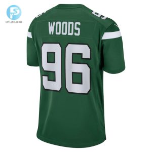 Mens New York Jets Al Woods Nike Gotham Green Game Jersey stylepulseusa 1 2